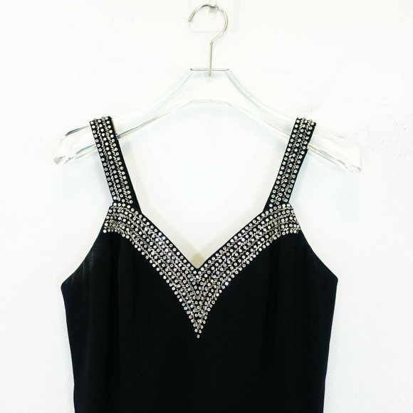 VINTAGE ROSE TAFT Black Evening Dress‎ MEDIUM Sweetheart Beaded Embellished - Picture 4 of 11